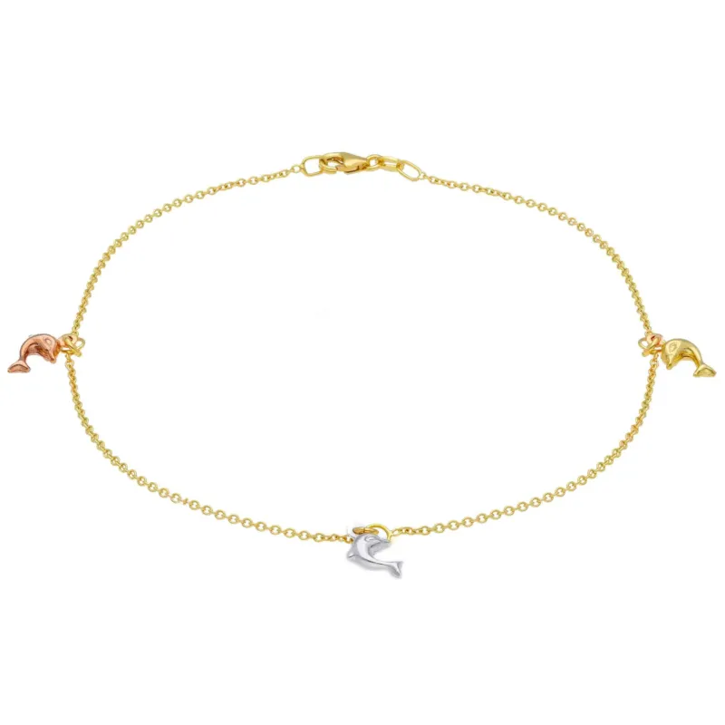 damen-fusskettchen-aus-18-karat-gold-mit-delfin-anh-ngern-in-tricolor