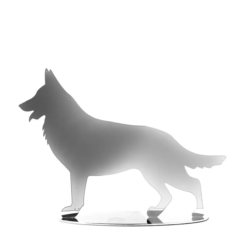 Dekofigur – Polierter Edelstahl, Markante Schäferhundform, Flache Silhouette - Falco | Fink Living