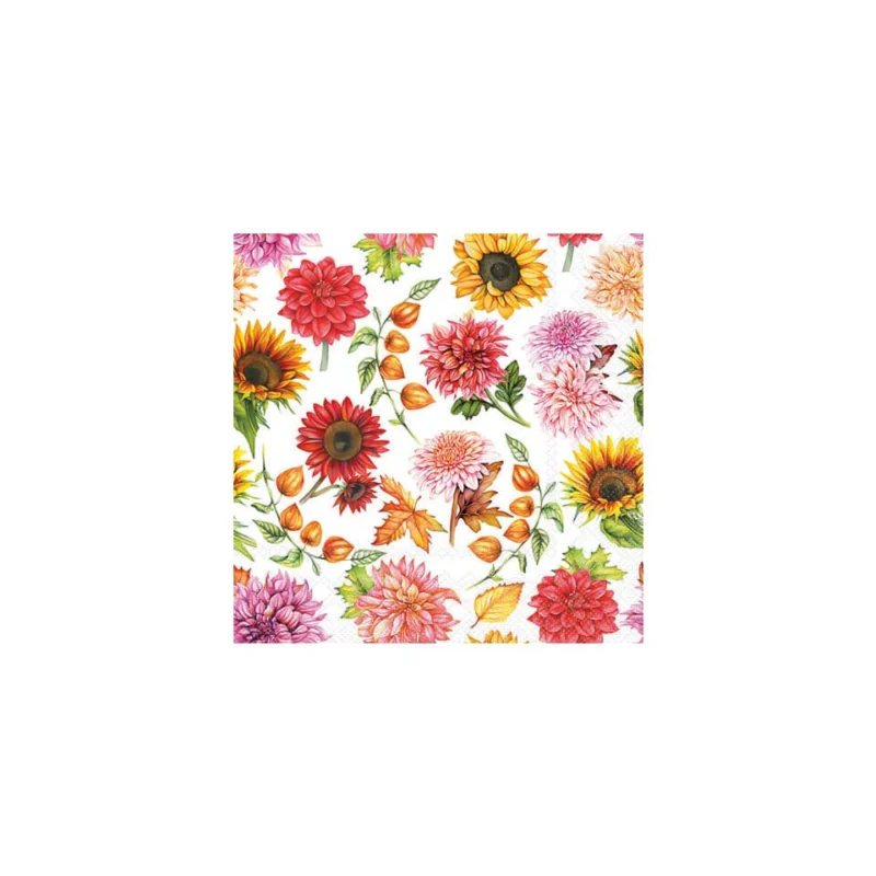 AMBIENTE Motivserviette Herbstblüte, 25 x 25 cm, 3-lagig, 20 Stück