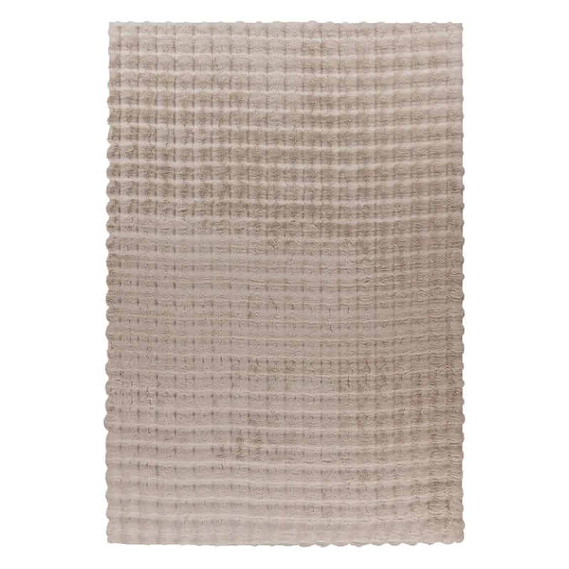 Teppich – Cloud-Soft Hochflor Komfort, 3D Tiefen Design, Beige Farbe, 120 x 160 cm - Hailey 125 | Kayoom