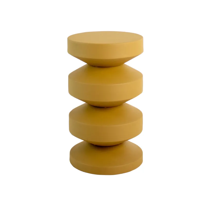 Beistelltisch – Metall Material, Modernes Design, Ockergelbe Farbe - Nio | Kick Collection