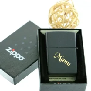 Zippo Feuerzeug schwarz mit Gravur