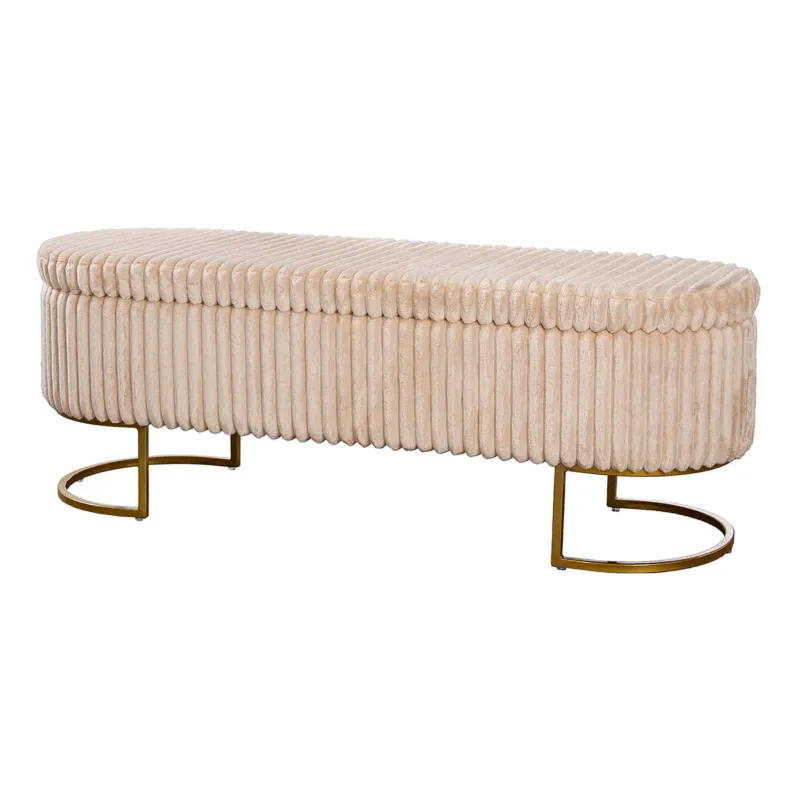 Bank – Aufklappbares Design, Integrierter Stauraum, Beige Optik - Brooklyn | Gilde