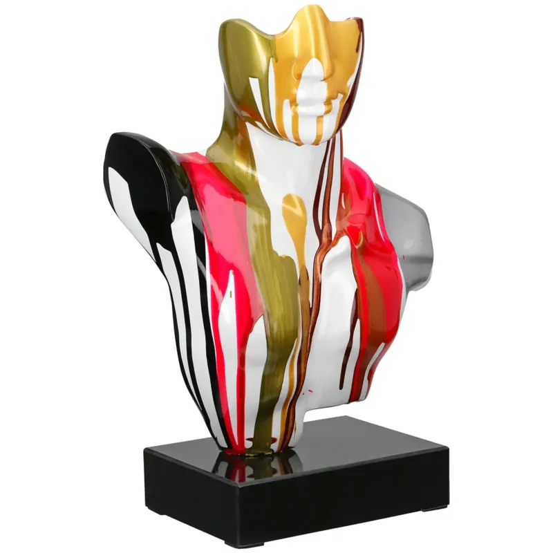 Skulptur – Männliche Form, Bunte Farbe, Schwarzer Sockel - Mann | Gilde