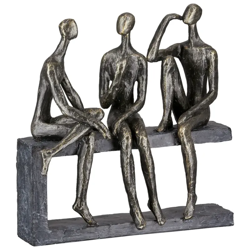 Skulptur – Antike Bronze, Graue Akzente, Limitierte Auflage - Conversation | Gilde