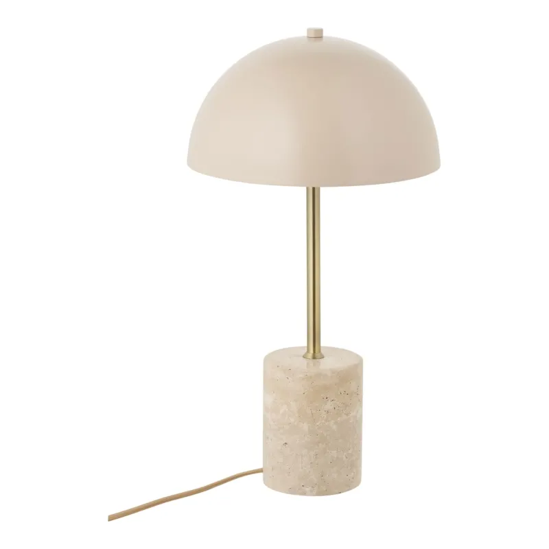 Tischleuchte – Marmorfuß, Messingdetails, beige Schirm - Sheffield | House Nordic