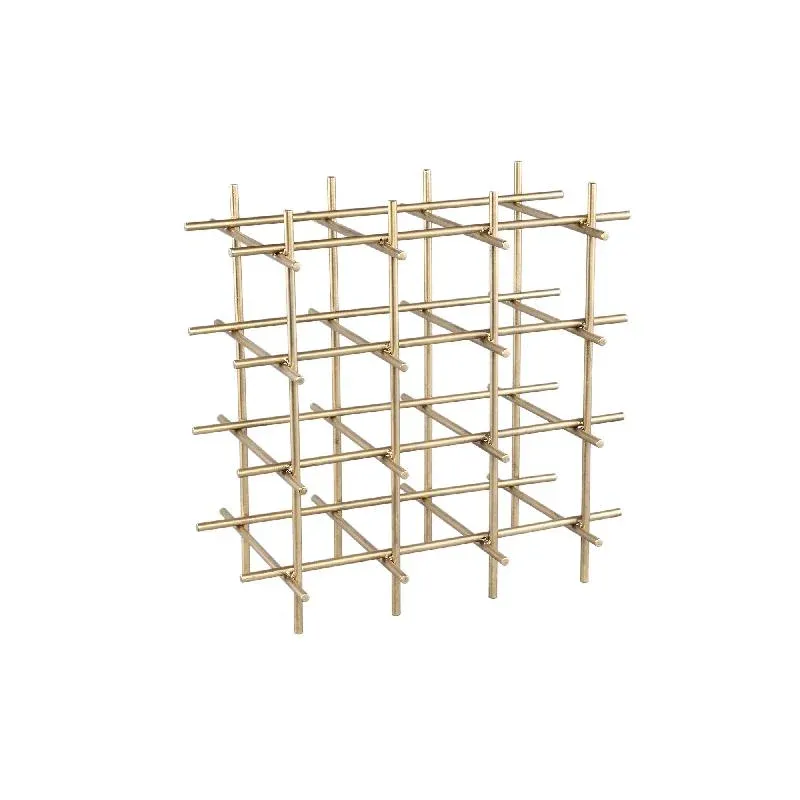 Weinregal – Stahl, Offenes Rahmen Design, Quadratische Form, Messing – Gordo | PTMD