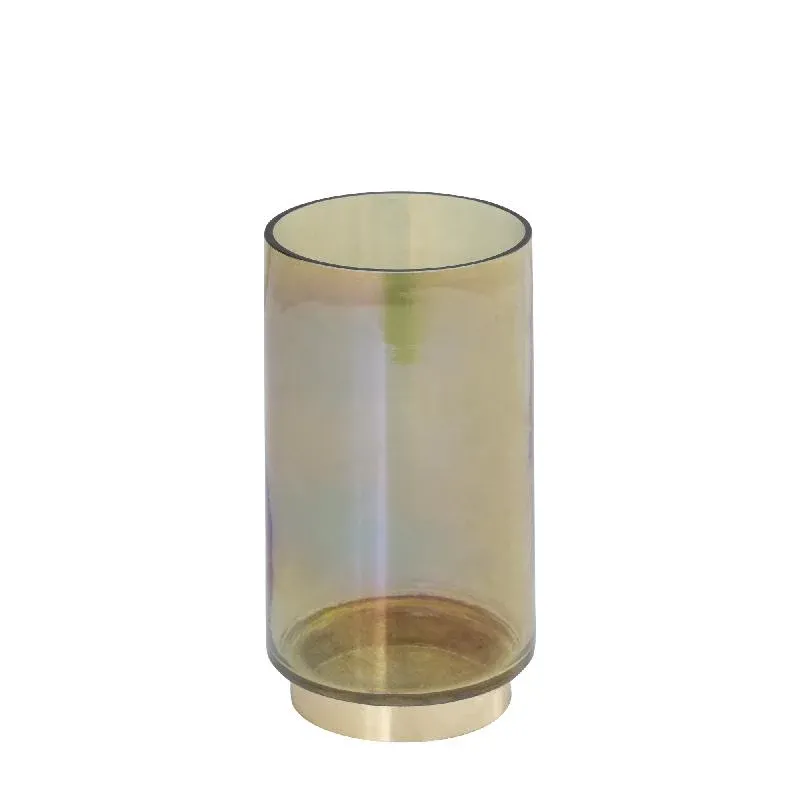 Windlicht – Modernes Design, Runde Form, Glas Metall Material, Grün, S – Norah | PTMD