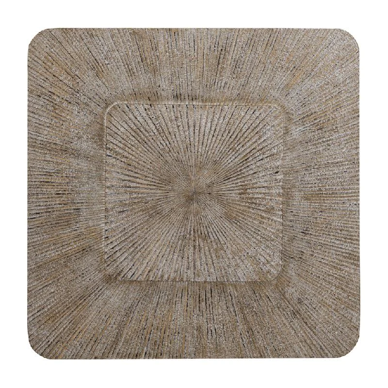 Wandpaneel aus MDF mit quadratischer Form, Rillenstruktur und Creme-Finish, L – Dishita | PTMD
