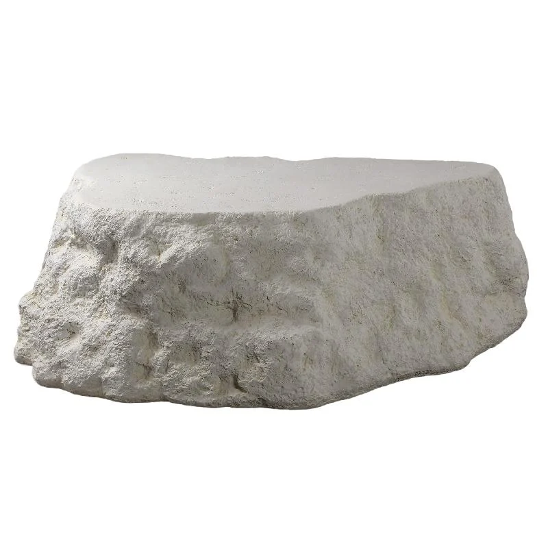 Couchtisch mit Steinoptik, Mineral-Verbundwerkstoff, weißem Finish – Haride | PTMD