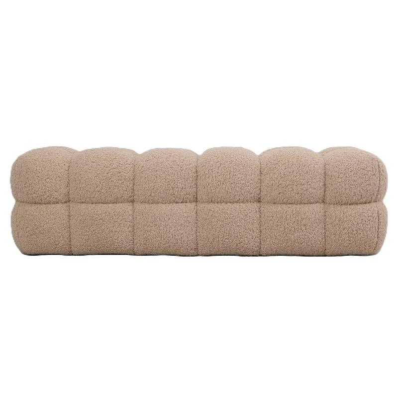 Sitzbank – beige Oberfläche, Stoff Bezug, weiche Polsterung – Teddy | PTMD