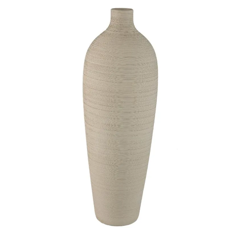 Vase – Steinzeug Keramik, Flaschen Design, Beige Farbe, XL – Cavinn | PTMD