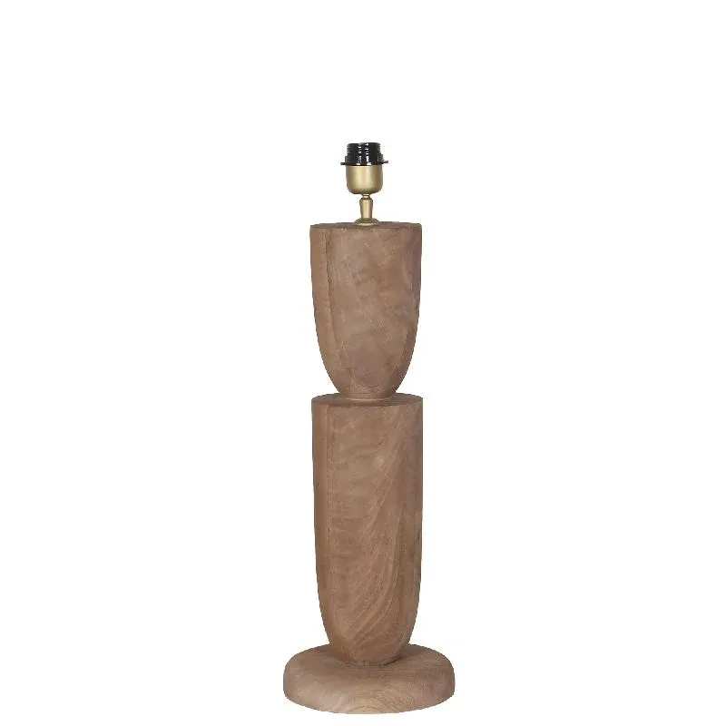 Tischlampenfuß – Mangoholz Natur, doppelte Form, 55 cm hoch - Lorinne | PTMD
