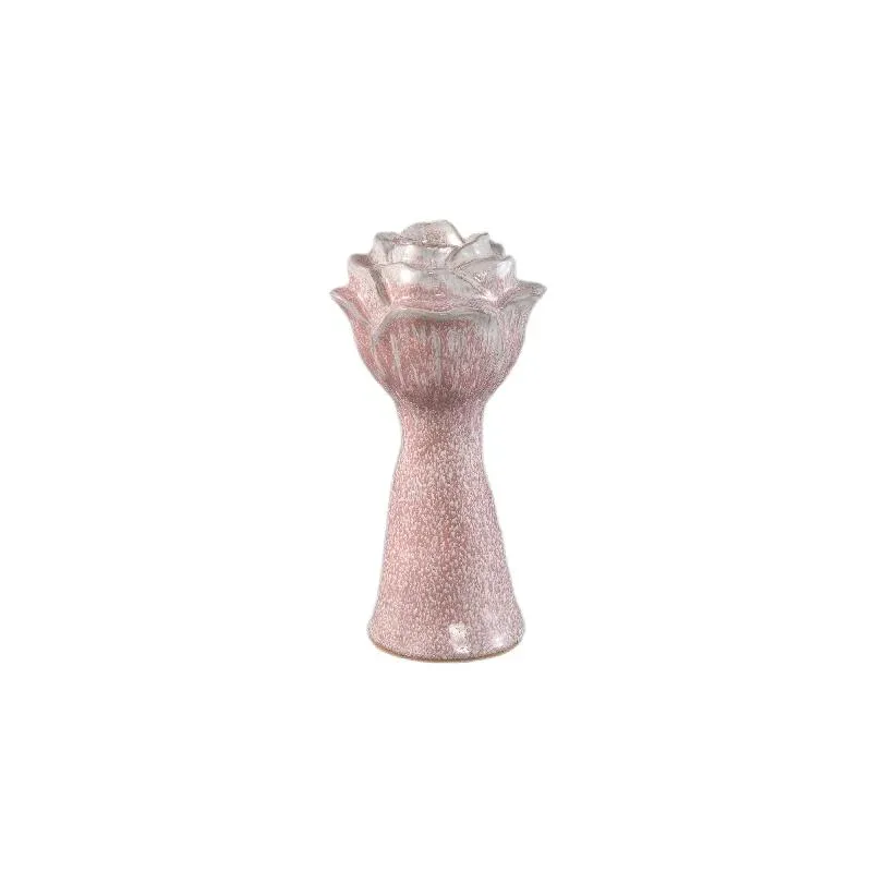 Vase – Keramikmaterial, Blumenform Design, Rosa Farbe, M – Minerva | PTMD