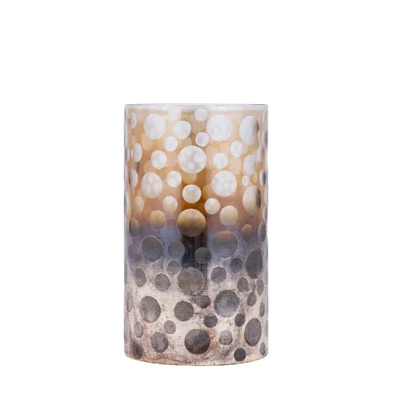 Windlicht – Ombre Glas, Punkt Muster, Braun Verlauf, M – Bridgid | PTMD