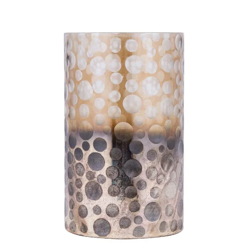 Windlicht – Ombre Glas, Punkt Muster, Braun Verlauf, L – Bridgid | PTMD