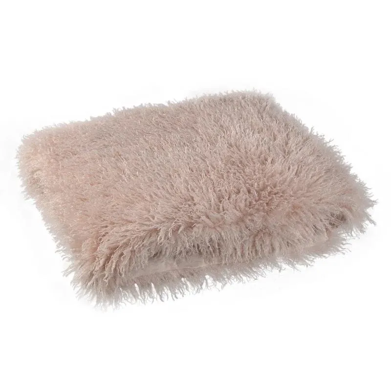 Decke – Kunstfell, Weiche Haptik, Großzügiges Design, Beige, S – Rexx | PTMD