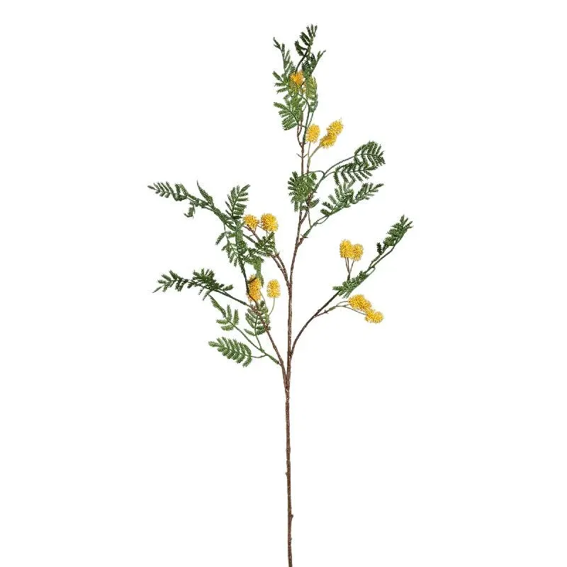 Gartenblume – Gelber Mimosenzweig mit Blättern aus Kunststoff, S | PTMD