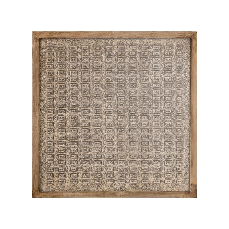 Wandpaneel – Gerahmtes Design mit Glas, MDF Konstruktion, Bronze Farbton, Dekorative Struktur, S – Sierre | PTMD