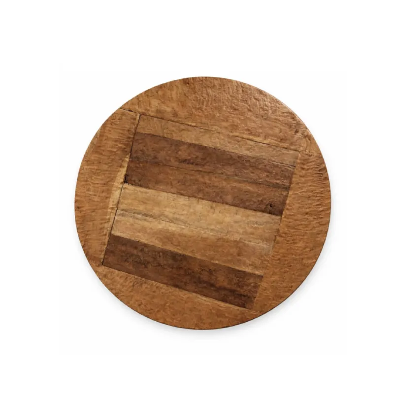 Wandpaneel – Raues Design, Runde Form, Teakholz Material, Natur, L – Roch | PTMD