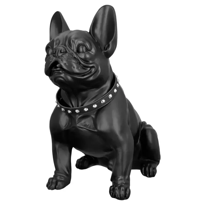 Dekofigur – Mattes Kunstharz, Schwarzes Finish, Bulldoggenform, 41 cm - Bulldog | Gilde