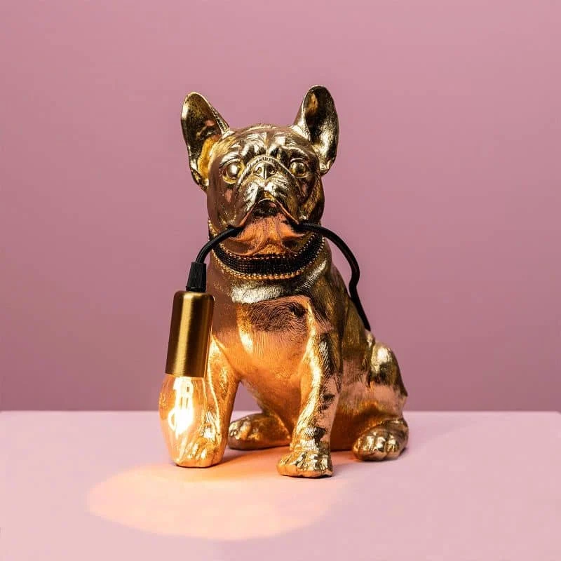 Tischleuchte – Skulpturales Design, Tiermotiv, Polyresin- und Metallkonstruktion, Goldenes Finish – Francis | WERNS
