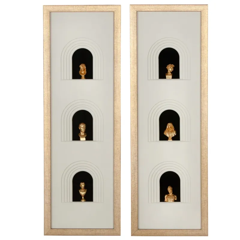 Wandbild – MDF-Oberfläche, Goldfarbene Akzente, Büstenmotiv – Ionic | Gilde