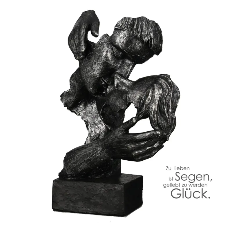 Skulptur – Antike Oberfläche, Paarmotiv, Silberne Akzente - Addiction | Gilde
