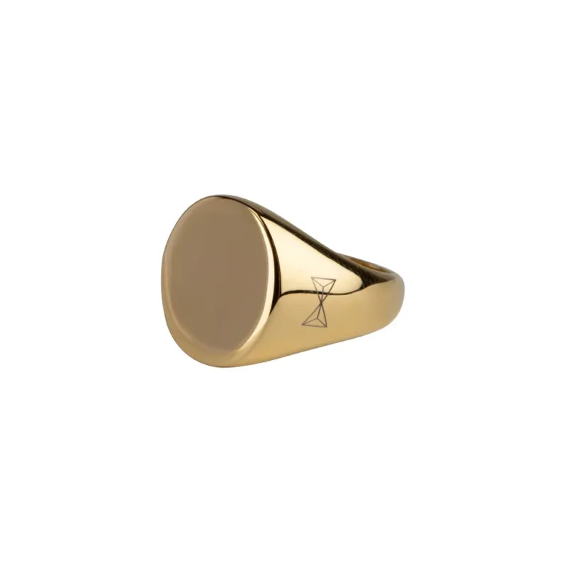 AZE Jewellery Herrenring Signet Edelstahl Gold