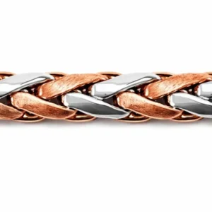 Armband Bicolor Rot-/Weissgold 750 Zopfmuster 5.2mm 19cm