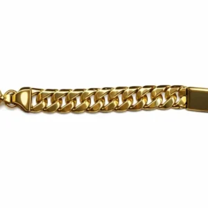 Panzer ID Armband geschliffen Gelbgold 750 7,0mm 19cm