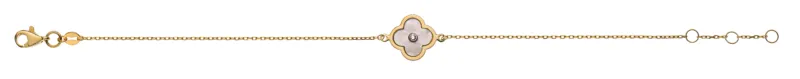 Armband Gelbgold 375 mit Perlmutt-Fantasieform und 1 Zirkonia