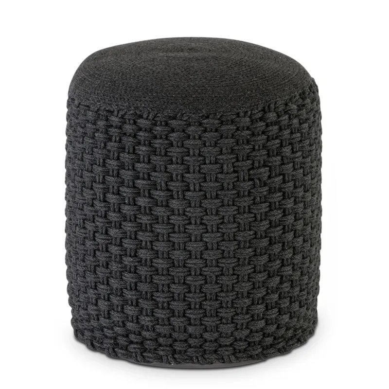 Pouf – Recycelter Kunststoff, Strick Design, Anthrazit Grau - Merino | MVG Voglrieder