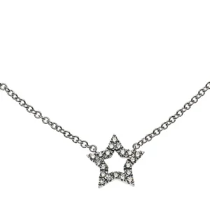 Collier Stern Weissgold 750 mit 20 Brillanten 0,11ct.