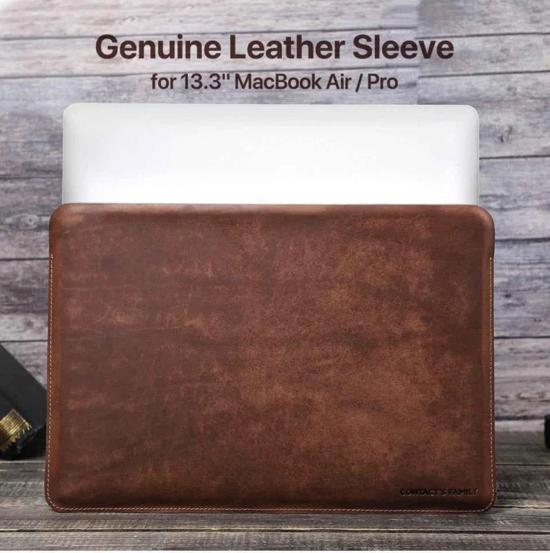 Genuine Leather Laptop Sleeve for MacBook Pro & Air 13 inch