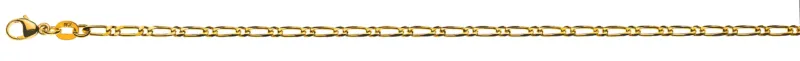 Collier Figaro 1&1 diamantiert Gelbgold 750 ca. 2.3mm