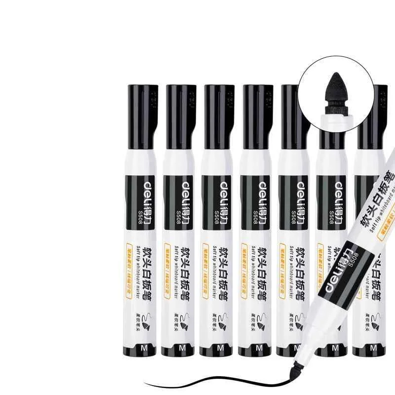 DELI Low Odor Dry Erase Marker,Soft Tip Whiteboard Marker,10 Count Black