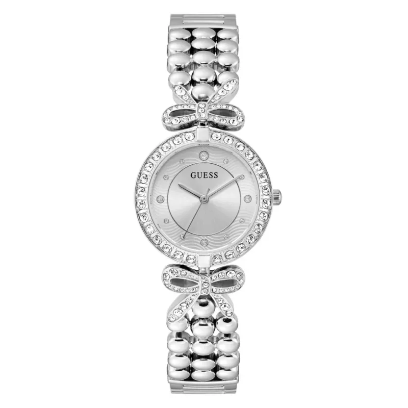 GUESS Damenuhr RIBBON Silberfarben