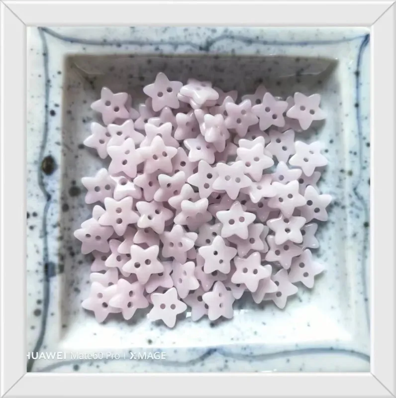 Star Ceramic Buttons for Children's Clothing,50pcs Light Pink