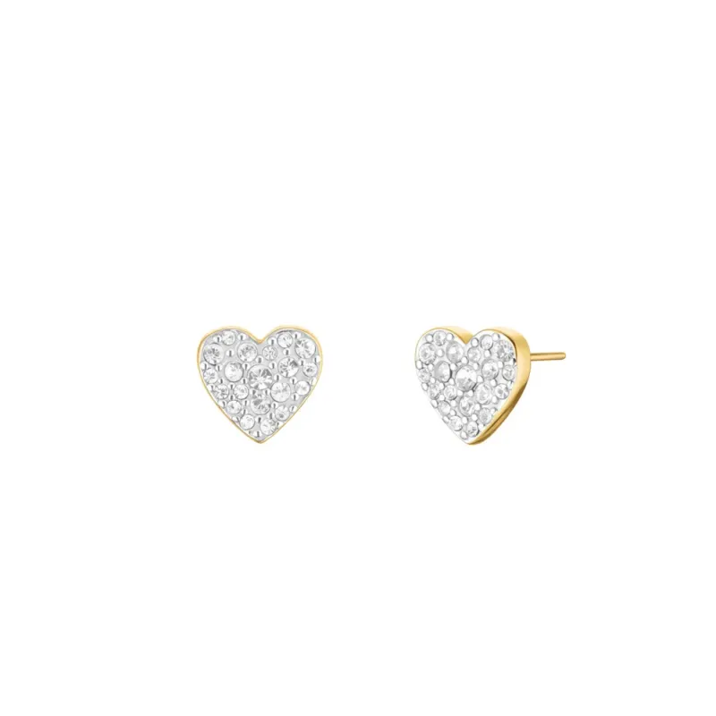 Rosefield Ohrringe Pave Heart Gold