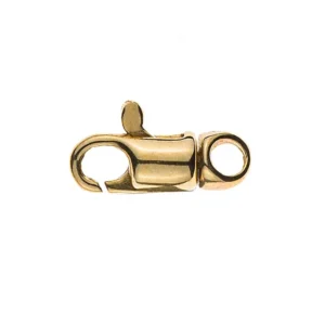 Karabiner Gelbgold 750 drehbar rund, 12x4mm