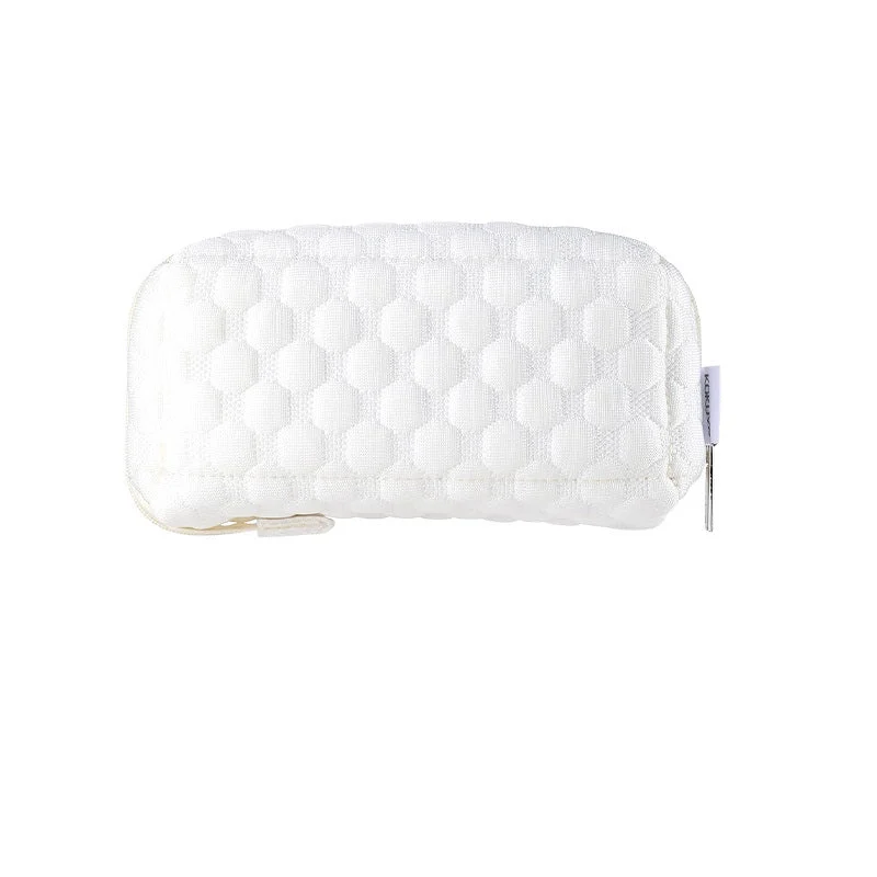 Kokuyo Campus Cool Pillow Pouch — Soft Large Pencil Case & Makeup Bag White