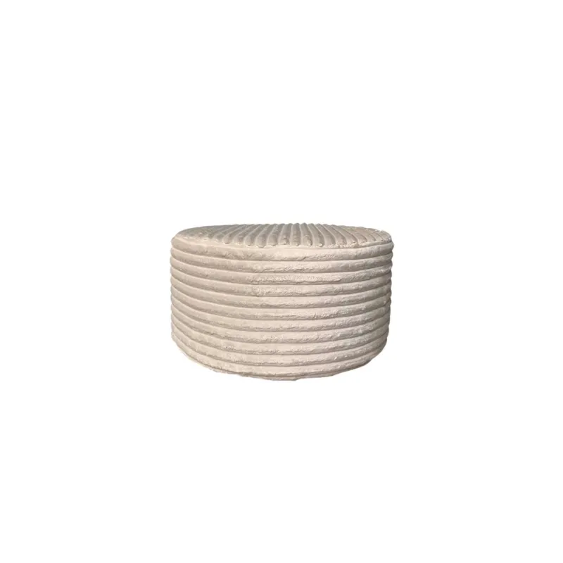 Hocker – Runde Form, Beige Farbgebung, Sitz Fußhocker, 60 cm - Tilia | Starfurn