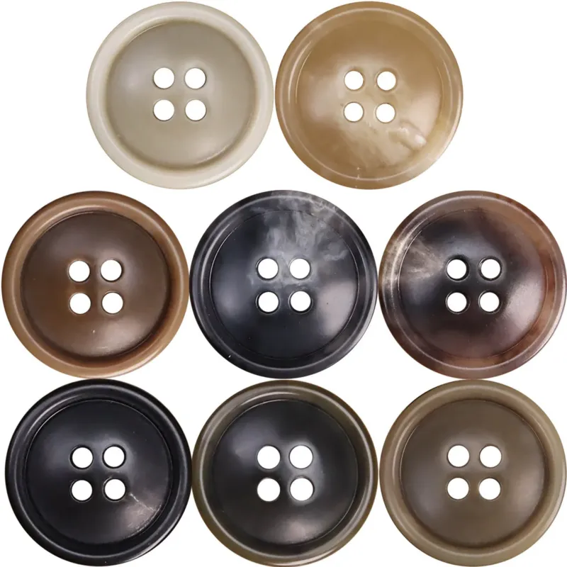 Black Khaki Beige Urea Buttons for Men's Jackets 30 Pack