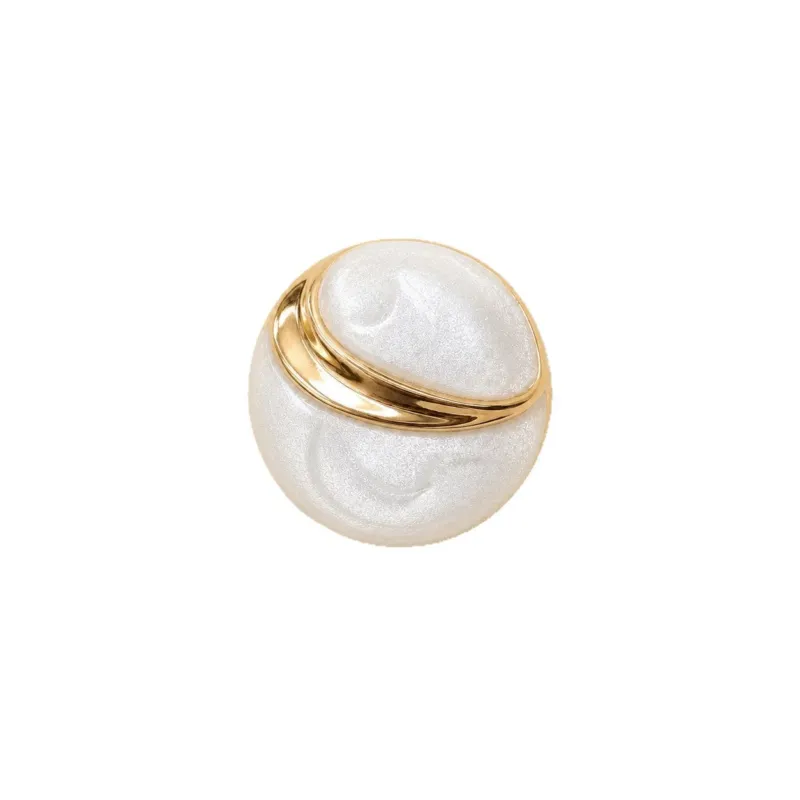 11.5MM White Round Embossed Double-Stripe Metal Shank Buttons 20pcs