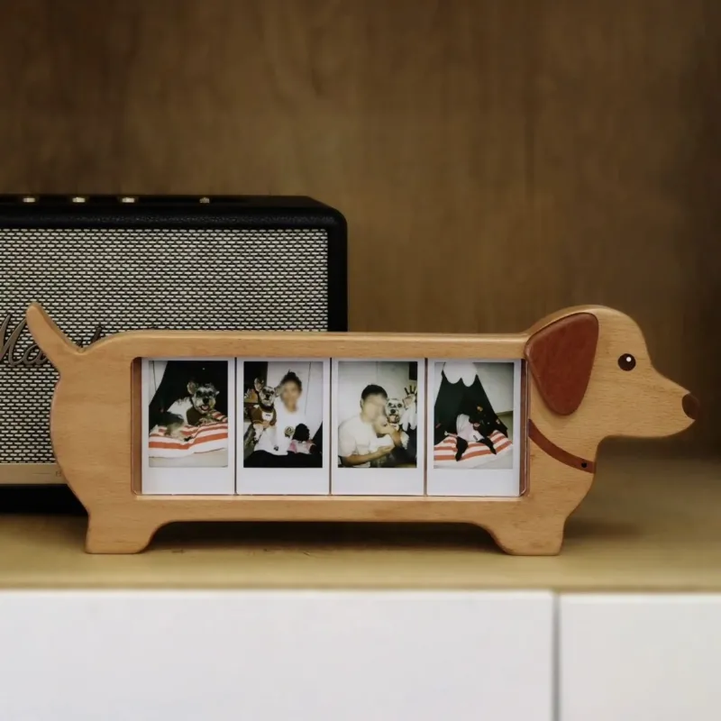 Cute Dachshund Wooden Picture Frame – Holds 4 x 3-Inch Photos
