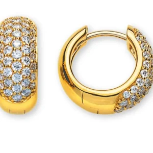 Creolen Gelbgold 750 mit 88 Brillanten H SI 0.83ct.