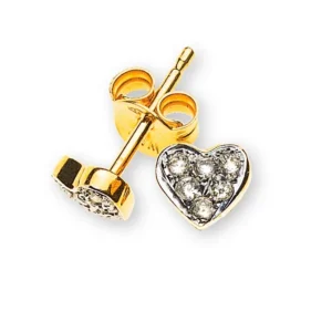 Ohrstecker Gelbgold 750 rhodiniert mit 12 Brillanten H SI 0.12ct.