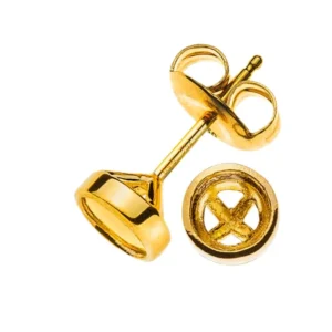 Ohrstecker Solitär Zargenfassung Rohling Gelbgold 750