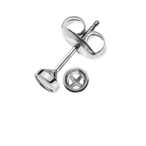 Solitär Ohrstecker Rohling Zargenfassung Weissgold 750